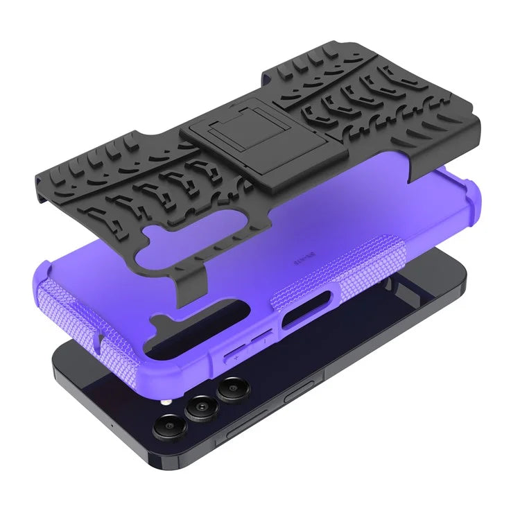 For Samsung Galaxy A15 4G / A15 5G Cell Phone Case Tyre Pattern Design Kickstand Anti-drop Cover