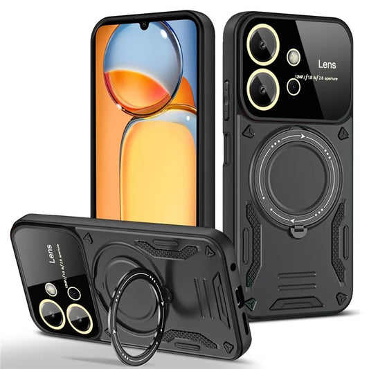 For Xiaomi Redmi Note 12 4G Magnetic Case Rotating Kickstand PC+TPU Phone Back Cover