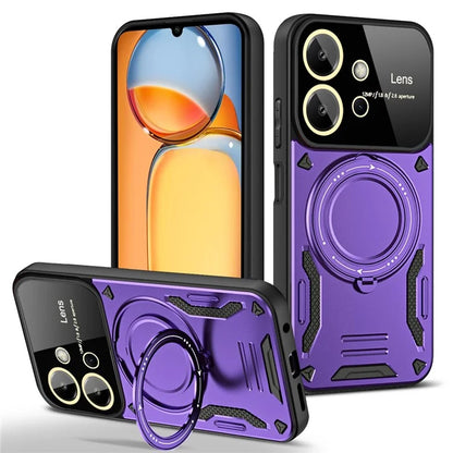 For Xiaomi Redmi Note 12 4G Magnetic Case Rotating Kickstand PC+TPU Phone Back Cover