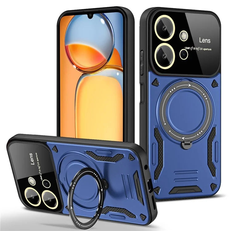 For Xiaomi Redmi Note 12 4G Magnetic Case Rotating Kickstand PC+TPU Phone Back Cover