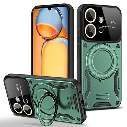For Xiaomi Redmi Note 12 4G Magnetic Case Rotating Kickstand PC+TPU Phone Back Cover