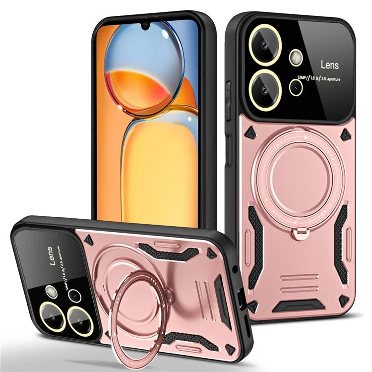 For Xiaomi Redmi Note 12 4G Magnetic Case Rotating Kickstand PC+TPU Phone Back Cover