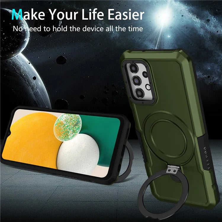 For Samsung Galaxy A13 5G / A13 4G Case Slim-Fit TPU+PC 2-in-1 Ring Kickstand Phone Back Shell