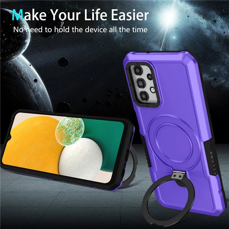 For Samsung Galaxy A13 5G / A13 4G Case Slim-Fit TPU+PC 2-in-1 Ring Kickstand Phone Back Shell