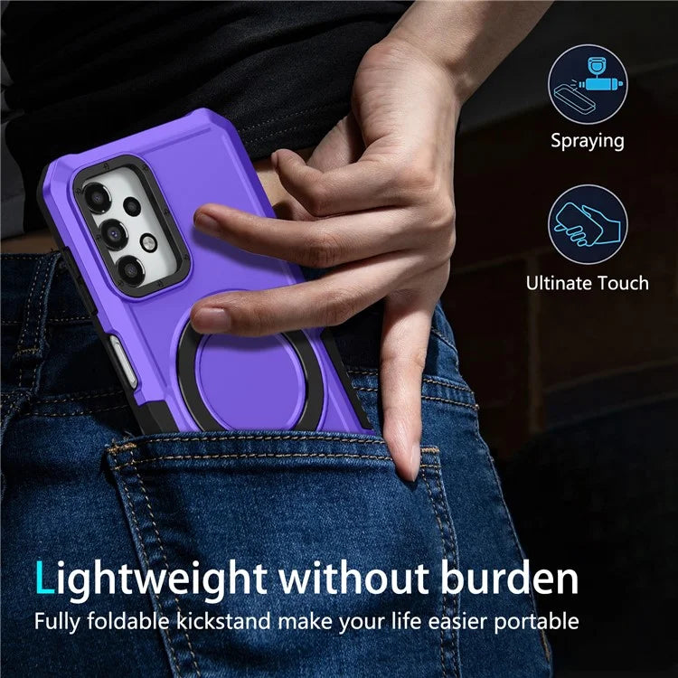 For Samsung Galaxy A13 5G / A13 4G Case Slim-Fit TPU+PC 2-in-1 Ring Kickstand Phone Back Shell