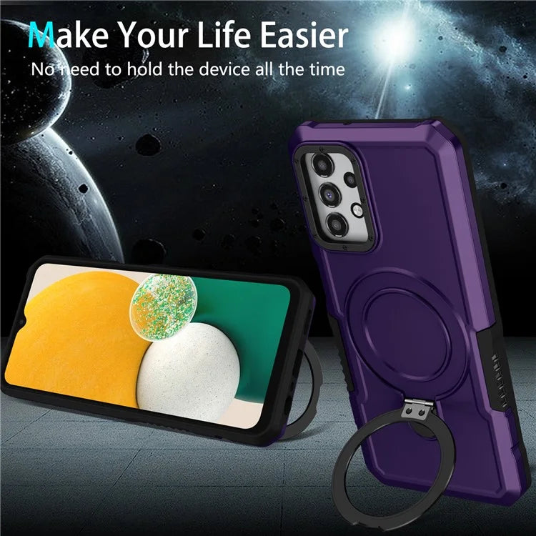 For Samsung Galaxy A13 5G / A13 4G Case Slim-Fit TPU+PC 2-in-1 Ring Kickstand Phone Back Shell