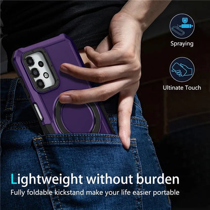 For Samsung Galaxy A13 5G / A13 4G Case Slim-Fit TPU+PC 2-in-1 Ring Kickstand Phone Back Shell
