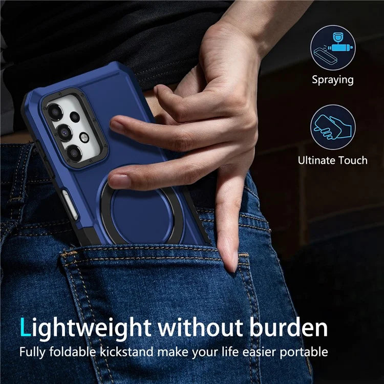 For Samsung Galaxy A13 5G / A13 4G Case Slim-Fit TPU+PC 2-in-1 Ring Kickstand Phone Back Shell