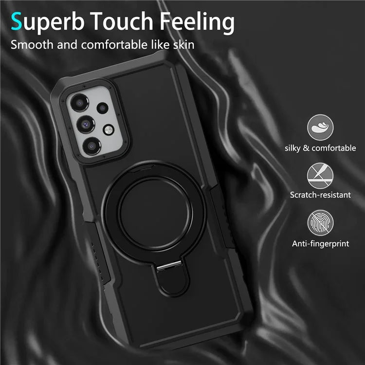 For Samsung Galaxy A13 5G / A13 4G Case Slim-Fit TPU+PC 2-in-1 Ring Kickstand Phone Back Shell