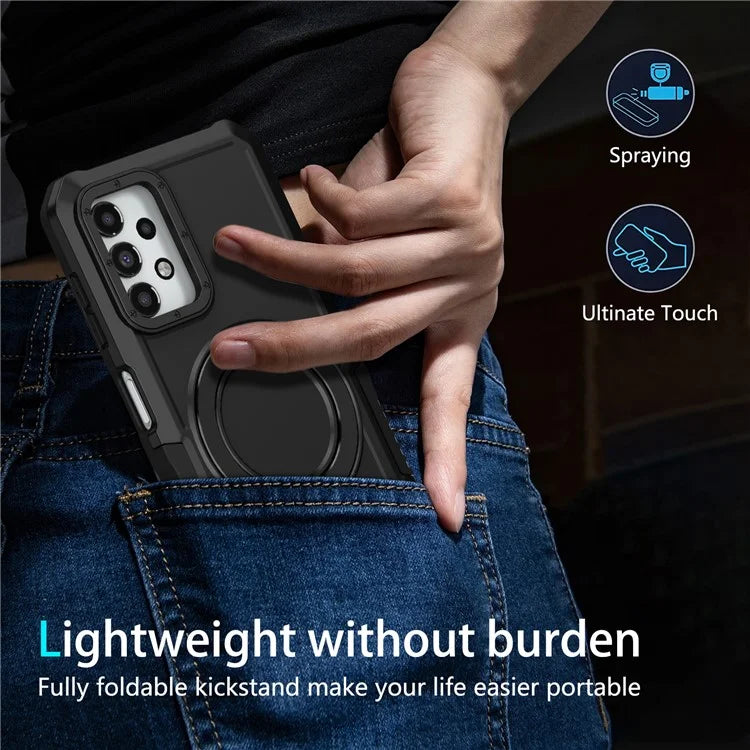 For Samsung Galaxy A13 5G / A13 4G Case Slim-Fit TPU+PC 2-in-1 Ring Kickstand Phone Back Shell
