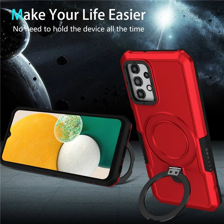 For Samsung Galaxy A13 5G / A13 4G Case Slim-Fit TPU+PC 2-in-1 Ring Kickstand Phone Back Shell