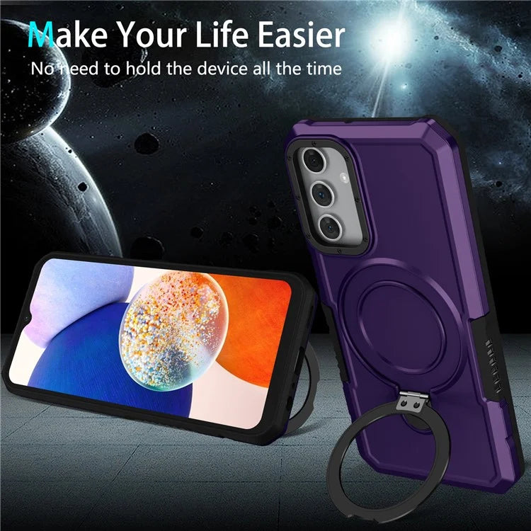For Samsung Galaxy A15 4G / A15 5G Cell Phone Case Hybrid TPU+PC Ring Holder Kickstand Cover