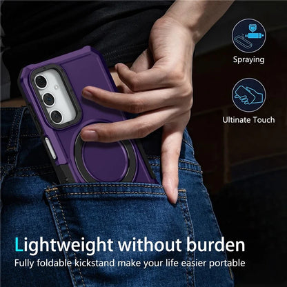 For Samsung Galaxy A15 4G / A15 5G Cell Phone Case Hybrid TPU+PC Ring Holder Kickstand Cover
