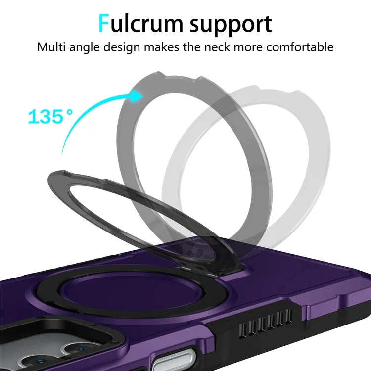 For Samsung Galaxy A15 4G / A15 5G Cell Phone Case Hybrid TPU+PC Ring Holder Kickstand Cover