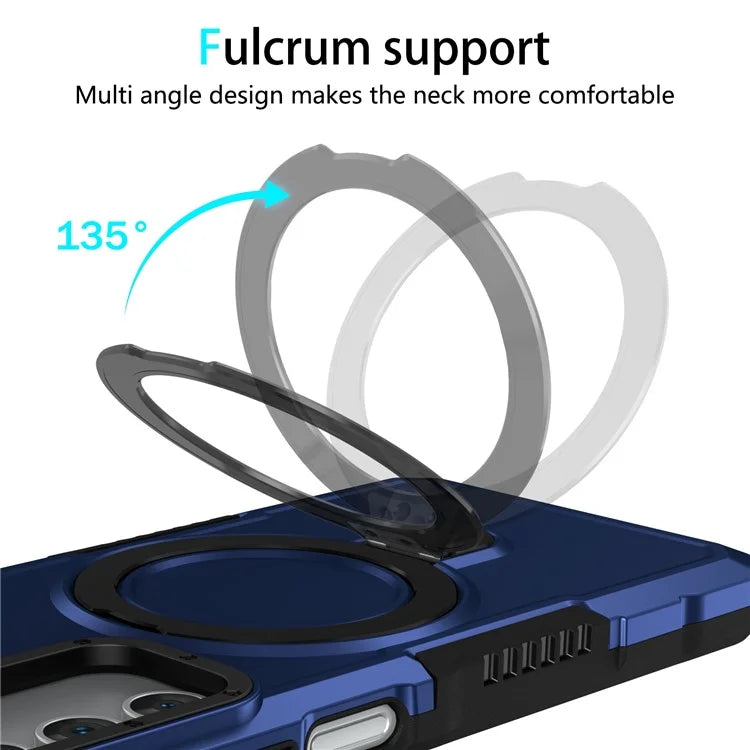 For Samsung Galaxy A15 4G / A15 5G Cell Phone Case Hybrid TPU+PC Ring Holder Kickstand Cover