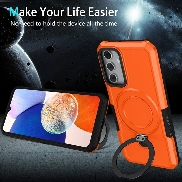 For Samsung Galaxy A15 4G / A15 5G Cell Phone Case Hybrid TPU+PC Ring Holder Kickstand Cover