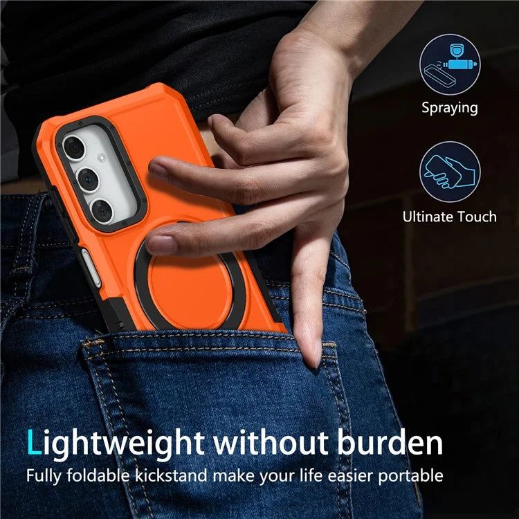 For Samsung Galaxy A15 4G / A15 5G Cell Phone Case Hybrid TPU+PC Ring Holder Kickstand Cover