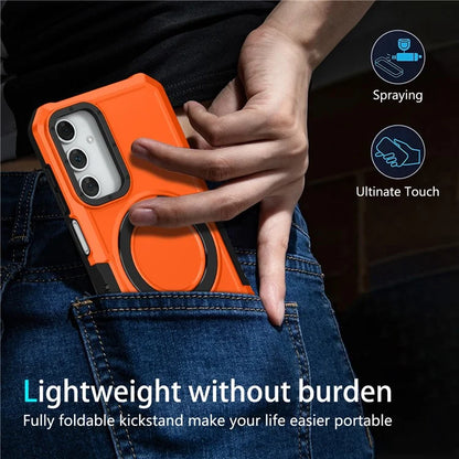 For Samsung Galaxy A15 4G / A15 5G Cell Phone Case Hybrid TPU+PC Ring Holder Kickstand Cover