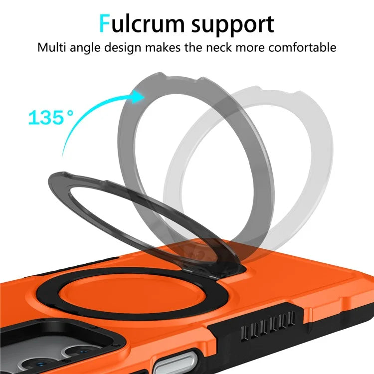 For Samsung Galaxy A15 4G / A15 5G Cell Phone Case Hybrid TPU+PC Ring Holder Kickstand Cover