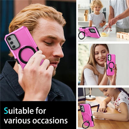 For Samsung Galaxy A15 4G / A15 5G Cell Phone Case Hybrid TPU+PC Ring Holder Kickstand Cover