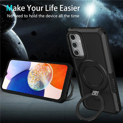 For Samsung Galaxy A15 4G / A15 5G Cell Phone Case Hybrid TPU+PC Ring Holder Kickstand Cover