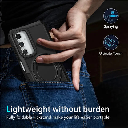 For Samsung Galaxy A15 4G / A15 5G Cell Phone Case Hybrid TPU+PC Ring Holder Kickstand Cover