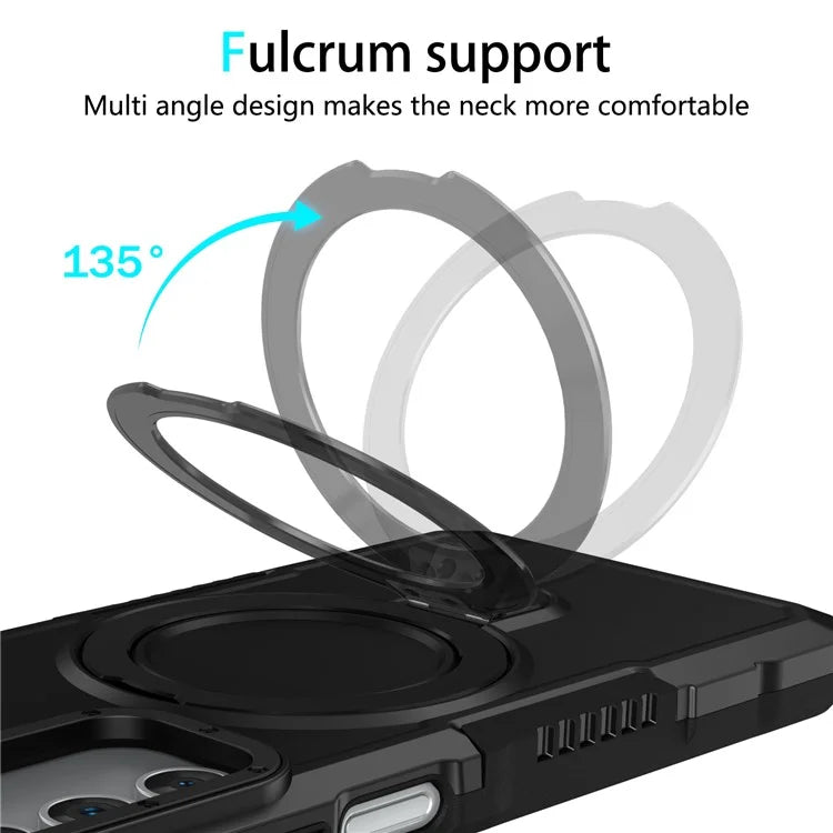 For Samsung Galaxy A15 4G / A15 5G Cell Phone Case Hybrid TPU+PC Ring Holder Kickstand Cover