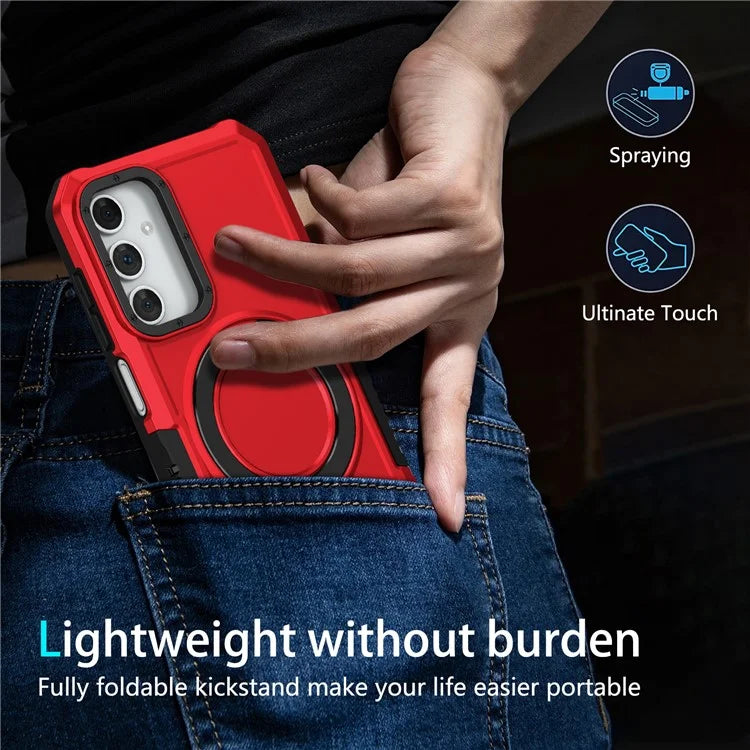 For Samsung Galaxy A15 4G / A15 5G Cell Phone Case Hybrid TPU+PC Ring Holder Kickstand Cover