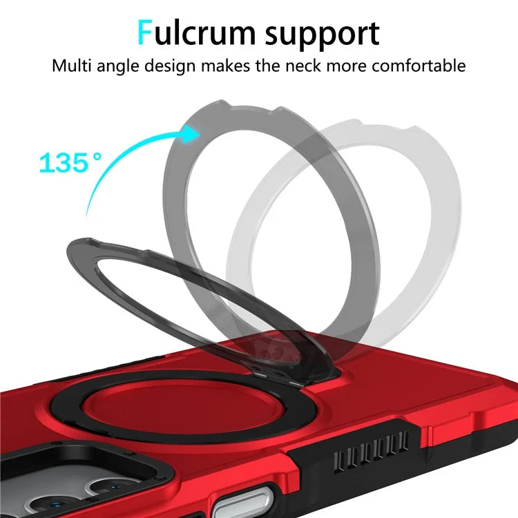 For Samsung Galaxy A15 4G / A15 5G Cell Phone Case Hybrid TPU+PC Ring Holder Kickstand Cover