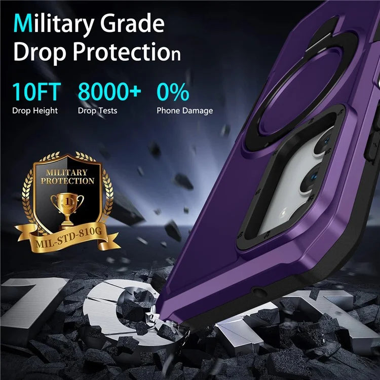 For Samsung Galaxy A05s 4G Cell Phone Case TPU+PC 2-in-1 Ring Kickstand Protective Shell