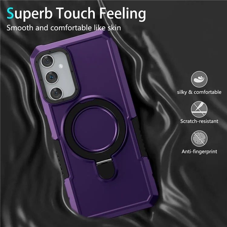 For Samsung Galaxy A05s 4G Cell Phone Case TPU+PC 2-in-1 Ring Kickstand Protective Shell
