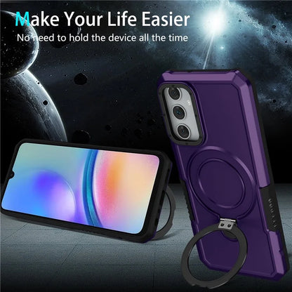 For Samsung Galaxy A05s 4G Cell Phone Case TPU+PC 2-in-1 Ring Kickstand Protective Shell