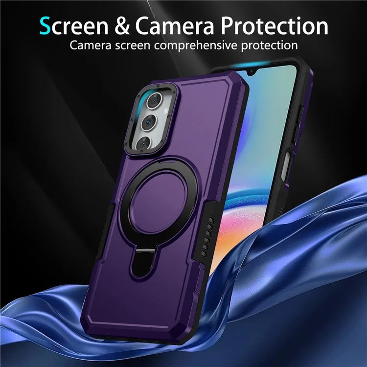 For Samsung Galaxy A05s 4G Cell Phone Case TPU+PC 2-in-1 Ring Kickstand Protective Shell