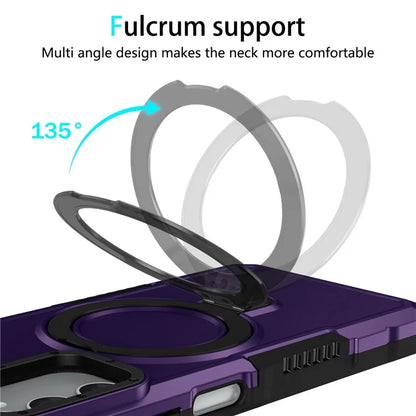 For Samsung Galaxy A05s 4G Cell Phone Case TPU+PC 2-in-1 Ring Kickstand Protective Shell