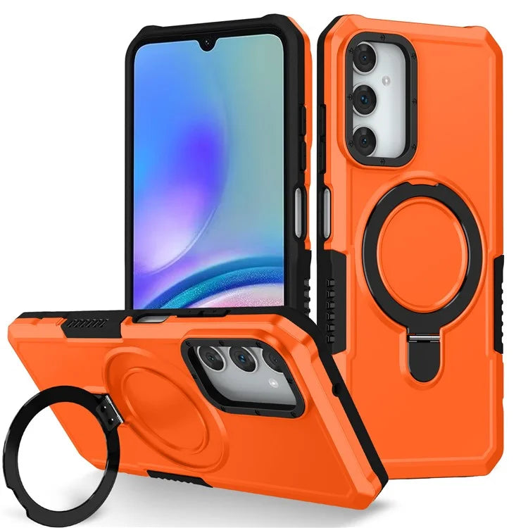 For Samsung Galaxy A05s 4G Cell Phone Case TPU+PC 2-in-1 Ring Kickstand Protective Shell