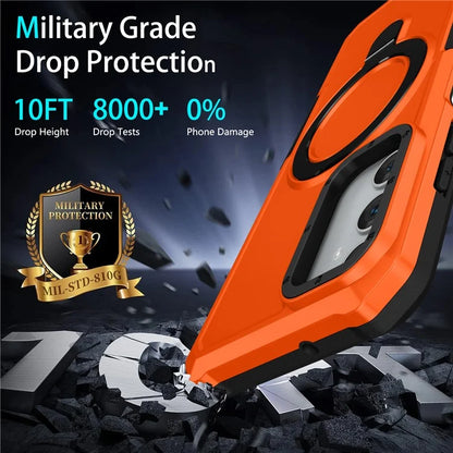 For Samsung Galaxy A05s 4G Cell Phone Case TPU+PC 2-in-1 Ring Kickstand Protective Shell