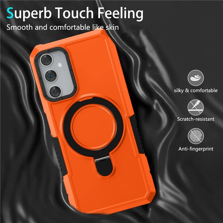 For Samsung Galaxy A05s 4G Cell Phone Case TPU+PC 2-in-1 Ring Kickstand Protective Shell