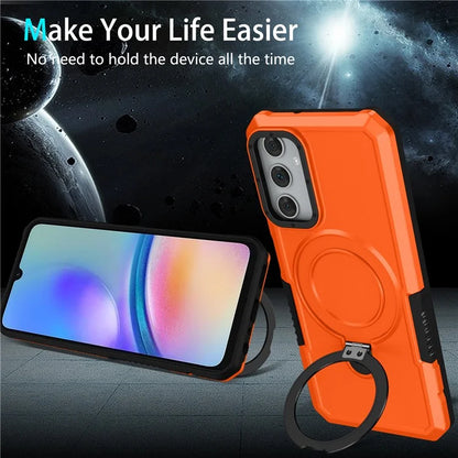 For Samsung Galaxy A05s 4G Cell Phone Case TPU+PC 2-in-1 Ring Kickstand Protective Shell
