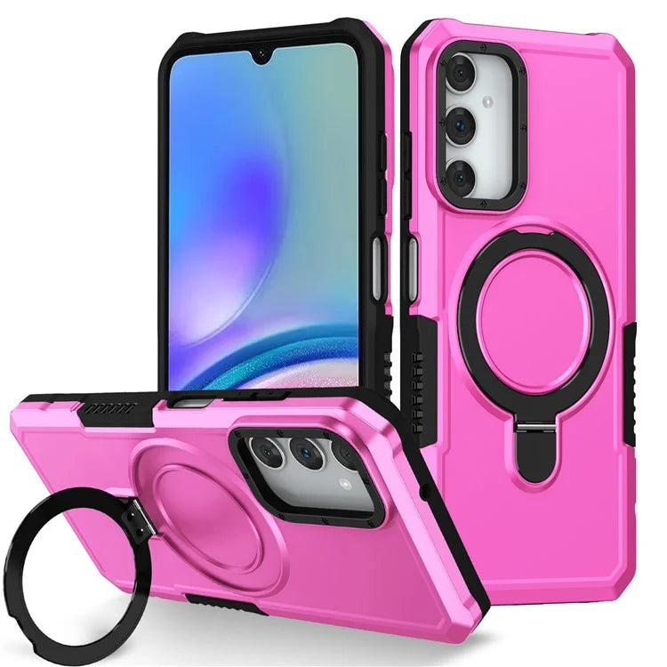 For Samsung Galaxy A05s 4G Cell Phone Case TPU+PC 2-in-1 Ring Kickstand Protective Shell