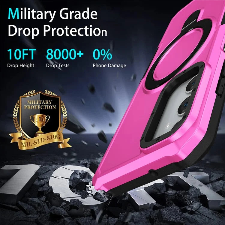 For Samsung Galaxy A05s 4G Cell Phone Case TPU+PC 2-in-1 Ring Kickstand Protective Shell