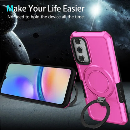 For Samsung Galaxy A05s 4G Cell Phone Case TPU+PC 2-in-1 Ring Kickstand Protective Shell