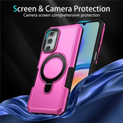 For Samsung Galaxy A05s 4G Cell Phone Case TPU+PC 2-in-1 Ring Kickstand Protective Shell