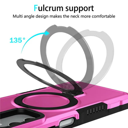 For Samsung Galaxy A05s 4G Cell Phone Case TPU+PC 2-in-1 Ring Kickstand Protective Shell