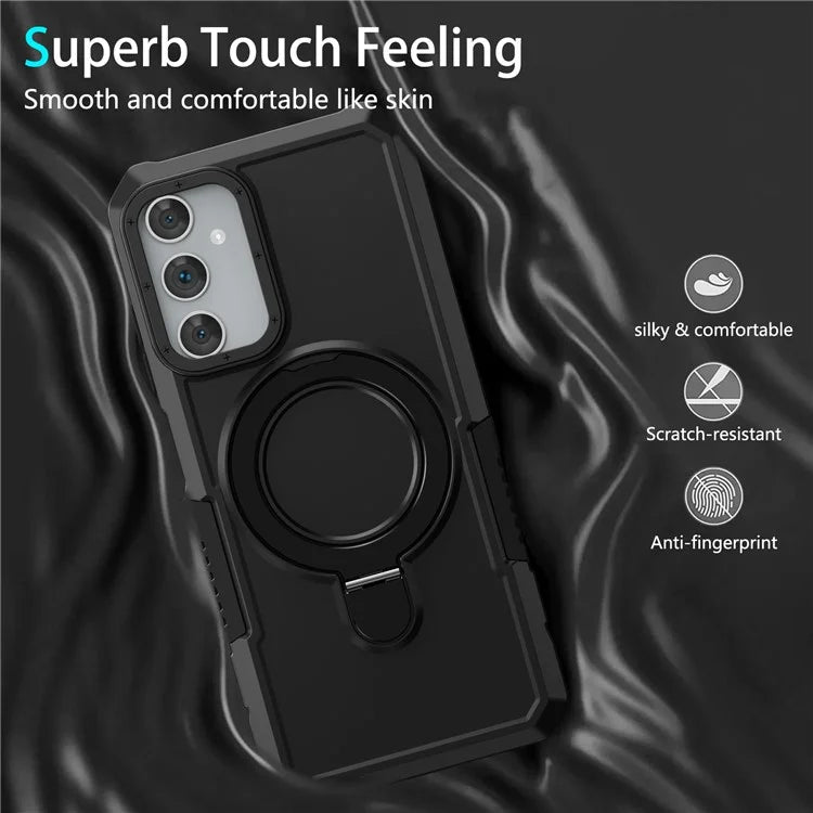 For Samsung Galaxy A05s 4G Cell Phone Case TPU+PC 2-in-1 Ring Kickstand Protective Shell