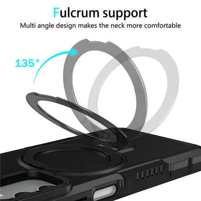 For Samsung Galaxy A05s 4G Cell Phone Case TPU+PC 2-in-1 Ring Kickstand Protective Shell