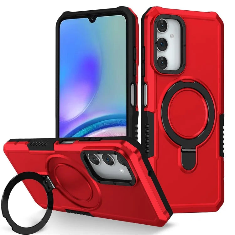 For Samsung Galaxy A05s 4G Cell Phone Case TPU+PC 2-in-1 Ring Kickstand Protective Shell