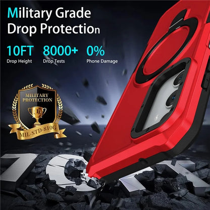 For Samsung Galaxy A05s 4G Cell Phone Case TPU+PC 2-in-1 Ring Kickstand Protective Shell