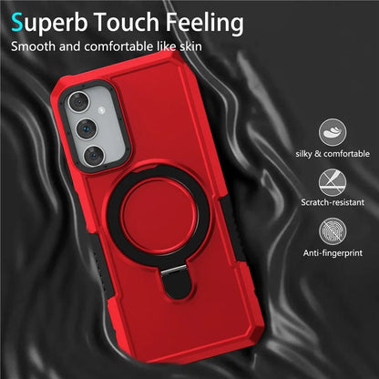 For Samsung Galaxy A05s 4G Cell Phone Case TPU+PC 2-in-1 Ring Kickstand Protective Shell