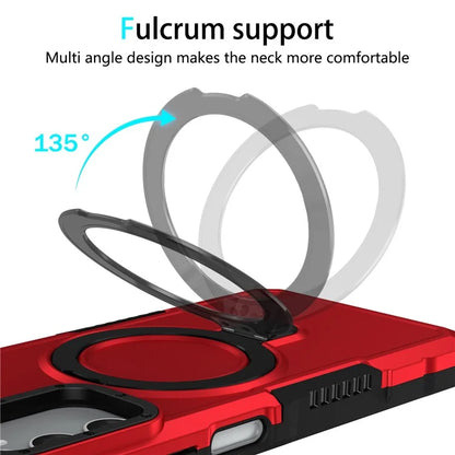 For Samsung Galaxy A05s 4G Cell Phone Case TPU+PC 2-in-1 Ring Kickstand Protective Shell