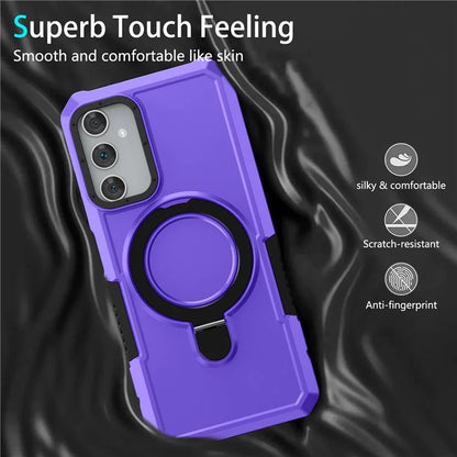 For Samsung Galaxy A05s 4G Cell Phone Case TPU+PC 2-in-1 Ring Kickstand Protective Shell